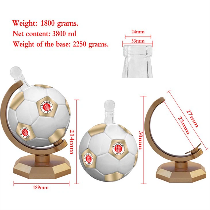 Football-shaped Glass Bottle